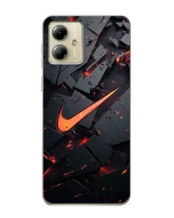 Чехол для Motorola MOTO G14 с картинкой «Nike — эффект разломов»