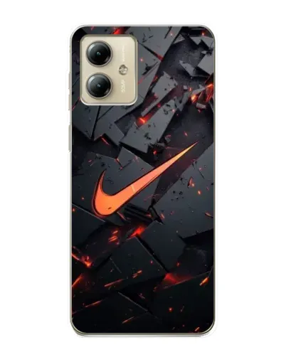 Чехол для Motorola MOTO G14 с картинкой «Nike — эффект разломов»