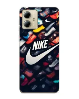 Чехол для Motorola MOTO G14 с картинкой «Коллекция кроссовок Nike»