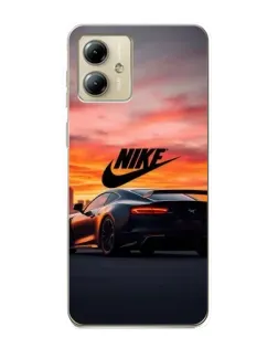 Чехол для Motorola MOTO G14 с картинкой «Nike и суперкар»