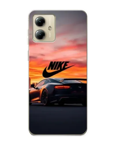 Чехол для Motorola MOTO G14 с картинкой «Nike и суперкар»