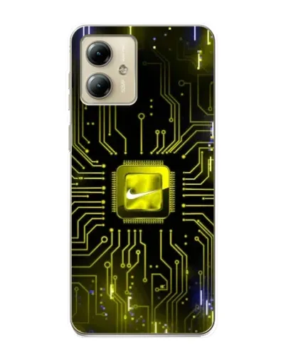 Чехол для Motorola MOTO G14 с картинкой «Nike — золотая искра»