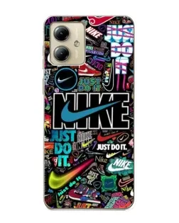 Чехол для Motorola MOTO G14 с картинкой «Яркий коллаж Nike»