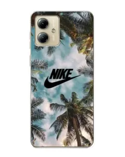 Чехол для Motorola MOTO G14 с картинкой «Тропический принт Nike»