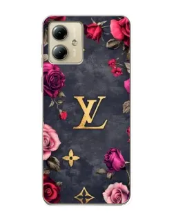 Чехол для Motorola MOTO G14 с картинкой «Цветочный Louis Vuitton»