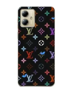 Чехол для Motorola MOTO G14 с картинкой «Цветная монограмма LV»