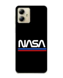 Чехол для Motorola MOTO G14 с картинкой «NASA — классика Red Blue»