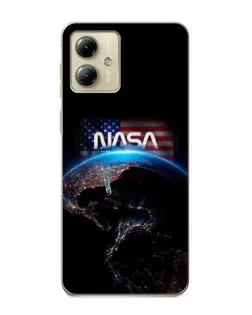 Чехол для Motorola MOTO G14 с картинкой «Земля из космоса NASA»
