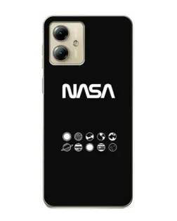 Чехол для Motorola MOTO G14 с картинкой «NASA — технический принт»