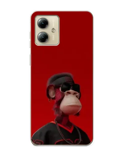 Чехол для Motorola MOTO G14 с картинкой «Bored Ape в красном»