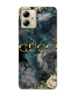 Чехол для Motorola MOTO G14 с картинкой «Абстрактные цветы Gucci»
