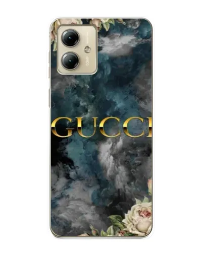 Чехол для Motorola MOTO G14 с картинкой «Абстрактные цветы Gucci»