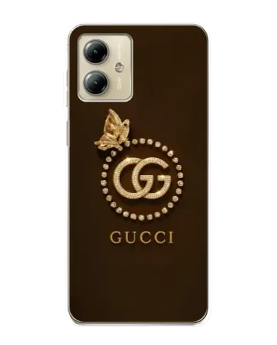 Чехол для Motorola MOTO G14 с картинкой «Gucci — золотая бабочка»