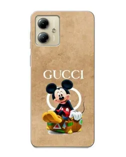 Чехол для Motorola MOTO G14 с картинкой «Микки Маус Gucci — крафт»