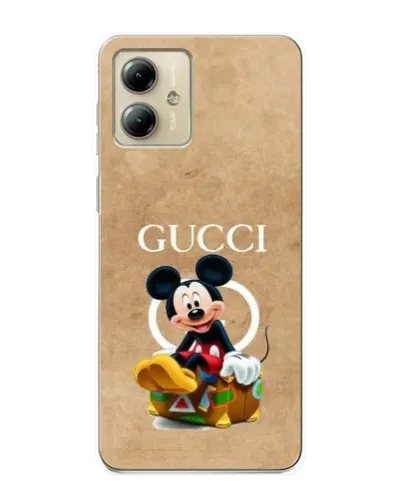 Чехол для Motorola MOTO G14 с картинкой «Микки Маус Gucci — крафт»