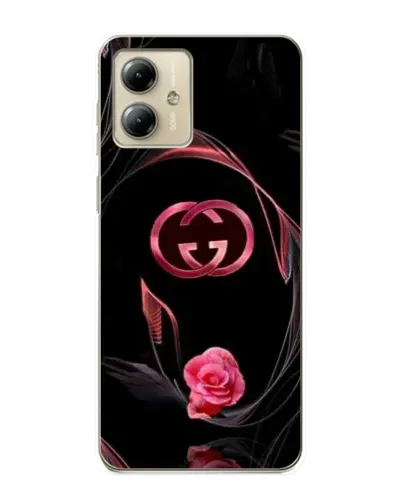 Чехол для Motorola MOTO G14 с картинкой «Gucci — неоновая роза»