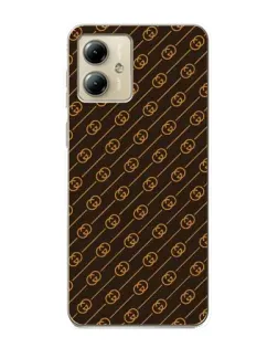 Чехол для Motorola MOTO G14 с картинкой «Gucci — золотые диагонали»
