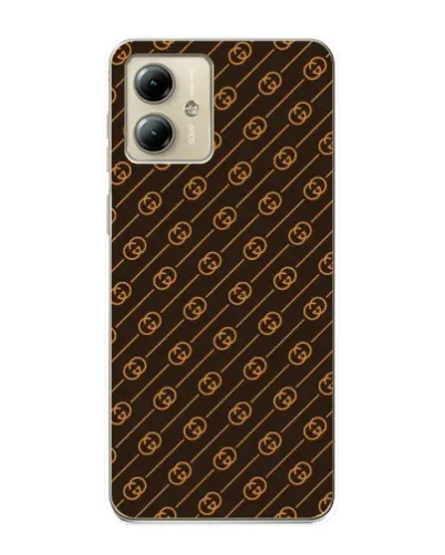 Чехол для Motorola MOTO G14 с картинкой «Gucci — золотые диагонали»