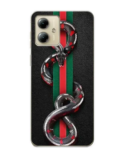 Чехол для Motorola MOTO G14 с картинкой «Gucci — змея на полосе» Чехол для Motorola MOTO G14 с картинкой «Gucci — змея на полосе»