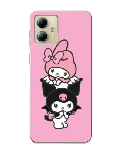 Чехол для Motorola MOTO G14 с картинкой «My Melody и Kuromi» Чехол для Motorola MOTO G14 с картинкой «My Melody и Kuromi»
