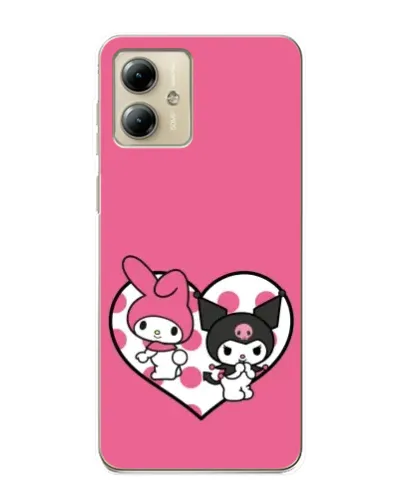 Чехол для Motorola MOTO G14 с картинкой «Kuromi и My Melody» Чехол для Motorola MOTO G14 с картинкой «Kuromi и My Melody»