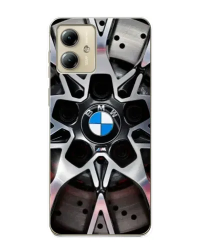 Чехол для Motorola MOTO G14 с картинкой «BMW — деталь диска»