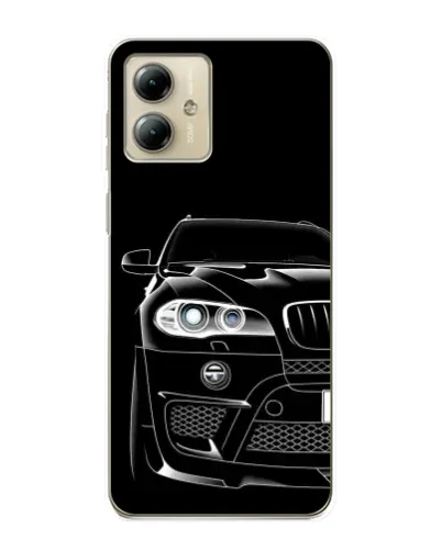 Чехол для Motorola MOTO G14 с картинкой «Темный силуэт BMW»