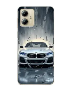 Чехол для Motorola MOTO G14 с картинкой «BMW в свете фар»