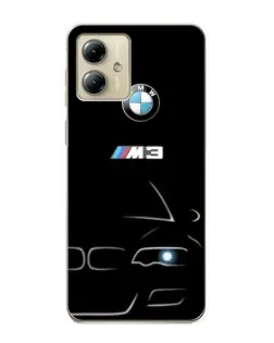 Чехол для Motorola MOTO G14 с картинкой «Минималистичный принт BMW M3»