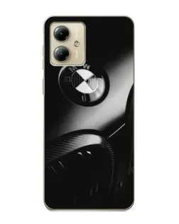 Чехол для Motorola MOTO G14 с картинкой «Эмблема BMW — макро»