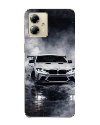 Чехол для Motorola MOTO G14 с картинкой «BMW сквозь туман»