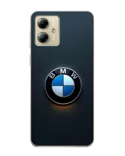 Чехол для Motorola MOTO G14 с картинкой «Логотип BMW — минимализм»