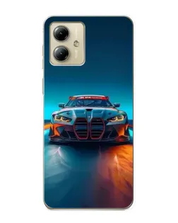 Чехол для Motorola MOTO G14 с картинкой «BMW — огни неона» Чехол для Motorola MOTO G14 с картинкой «BMW — огни неона»