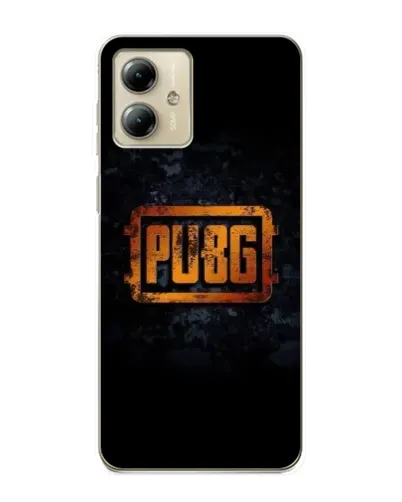 Чехол для Motorola MOTO G14 с картинкой «PUBG — золотой логотип»