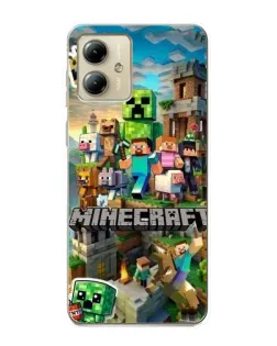 Чехол для Motorola MOTO G14 с картинкой «Замок Minecraft»