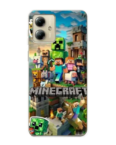 Чехол для Motorola MOTO G14 с картинкой «Замок Minecraft»