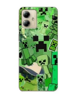 Чехол для Motorola MOTO G14 с картинкой «Криперы Minecraft»