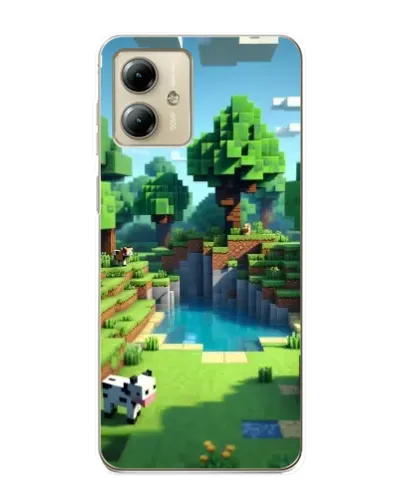 Чехол для Motorola MOTO G14 с картинкой «Minecraft летний день»
