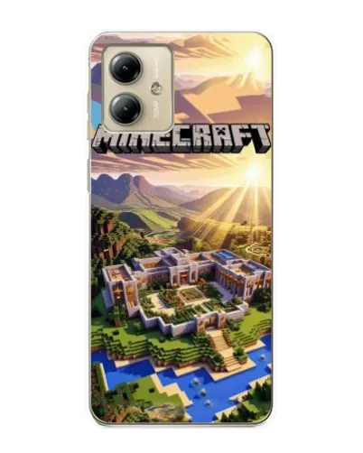 Чехол для Motorola MOTO G14 с картинкой «Minecraft панорама»