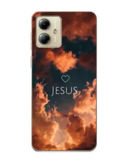 Чехол для Motorola MOTO G14 с картинкой «Сияние Имени Jesus»