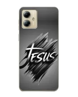 Чехол для Motorola MOTO G14 с картинкой «Надпись Jesus Graffiti»