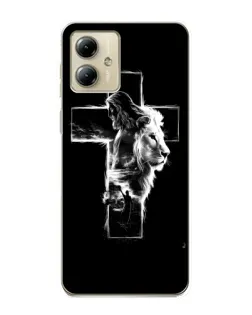 Чехол для Motorola MOTO G14 с картинкой «Сияющий крест Jesus»