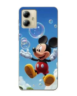 Чехол для Motorola MOTO G14 с картинкой «Mickey и мыльные пузыри»