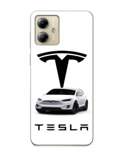 Чехол для Motorola MOTO G14 с картинкой «Tesla White Style»