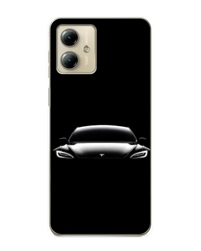 Чехол для Motorola MOTO G14 с картинкой «Фары Tesla Night»