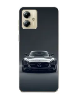 Чехол для Motorola MOTO G14 с картинкой «Mercedes на черном»