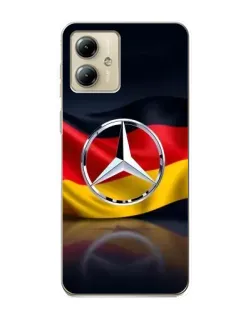 Чехол для Motorola MOTO G14 с картинкой «Mercedes — флаг Германии»
