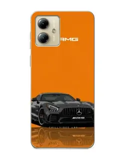 Чехол для Motorola MOTO G14 с картинкой «Оранжевый Mercedes AMG»