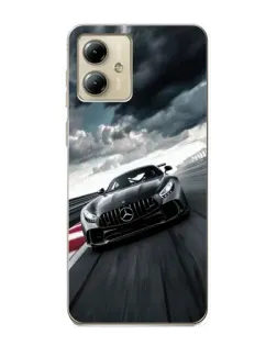 Чехол для Motorola MOTO G14 с картинкой «Гоночный Mercedes AMG»