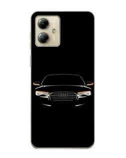 Чехол для Motorola MOTO G14 с картинкой «Audi — ночной контур»